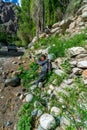 Boy in Turtuk Viilage - Landscape of Nubra Valley in Leh Ladakh, Jammu and Kashmir, India Royalty Free Stock Photo