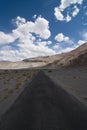 Road in Mountains - Landscape of Nubra Valley in Leh Ladakh, Jammu and Kashmir, India Royalty Free Stock Photo