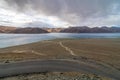 Roads in Mountains - Landscape of Nubra Valley in Leh Ladakh, Jammu and Kashmir, India Royalty Free Stock Photo