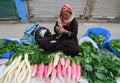 Ladakhi ladies selling fruit and vegetables