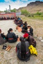 Ladakhi people gathered for religious festival, Ladakh, India Royalty Free Stock Photo