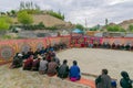 Ladakhi people gathered for religious festival, Ladakh, India Royalty Free Stock Photo