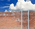 Ladder against a wall and blue sky Royalty Free Stock Photo