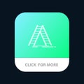 Ladder, Building, Construction, Repair Mobile App Button. Android and IOS Line Version Royalty Free Stock Photo