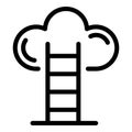 Ladder cloud target icon, outline style