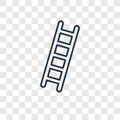 Ladder concept vector linear icon isolated on transparent background, Ladder concept transparency logo in outline style Royalty Free Stock Photo