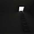 Ladder in darkness