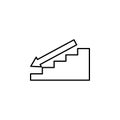 Ladder with downward arrow icon. Stairs in our life Icon. Premium quality graphic design. Signs, symbols collection, simple icon f