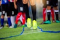 Ladder Drills Exercises for Football Soccer team Royalty Free Stock Photo