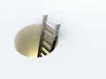 Ladder in hole Royalty Free Stock Photo