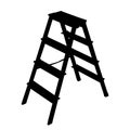 Ladder icon isolated on white background. Aluminium or metal staircase with steps for housekeeping