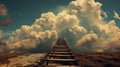 Ladder leading to a cloud: Ambition Metaphor - AI Generated