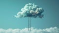 Ladder Leading to a Cloud - Ambition Metaphor - AI Generated