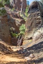 A ladder leading to the Red Mountain