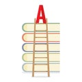 Ladder Lean On Books Toward A-Level Education Concept