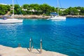 Ladder into the mediterranean sea Royalty Free Stock Photo