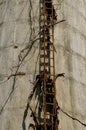 Ladder on an old concrete silo
