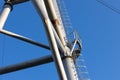 Ladder on power line support Royalty Free Stock Photo