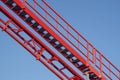 Ladder and railway of small steel roller coaster close Royalty Free Stock Photo