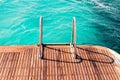 Ladder of sailing yacht to the sea close up Royalty Free Stock Photo