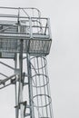 Ladder on silo for storage grain after harvest. Detail of agricultural equipments Royalty Free Stock Photo