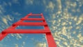 Ladder sky success challenge future ambition - 3d rendering