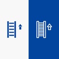 Ladder, Stair, Staircase, Arrow Line and Glyph Solid icon Blue banner Line and Glyph Solid icon Blue banner