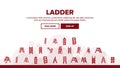 Ladder And Staircase Landing Header Vector