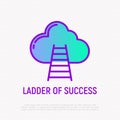 Ladder of success thin line icon