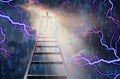 Ladder to Chirst in the Storm Royalty Free Stock Photo