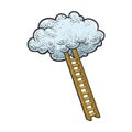 Ladder to cloud sketch vector illustration