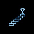 ladder to the cup icon in neon style. One of Stairs collection icon can be used for UI, UX Royalty Free Stock Photo