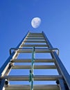 Concept image of a ladder to the moon