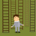 Ladder to success. Business choices concept