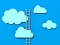 Ladder to success in the clouds blue sky Royalty Free Stock Photo