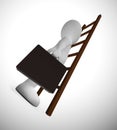 Ladder to success concept icon means ambitious leader desiring goals - 3d illustration Royalty Free Stock Photo