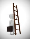 Ladder to success concept icon means ambitious leader desiring goals - 3d illustration Royalty Free Stock Photo