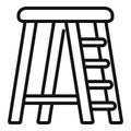 Ladder tool icon outline vector. Wood stair Royalty Free Stock Photo