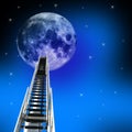 Ladder Up to the Moon Royalty Free Stock Photo