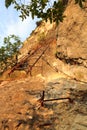 Ladder of Via ferrata Amicizia near Riva del Garda Royalty Free Stock Photo