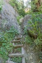 Ladders on Mudslide trail to the top of Ploughmans Kop