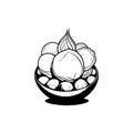 Laddu Icon hand draw black colour diwali logo symbol perfect