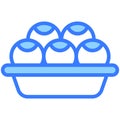 laddu, sweet blue outline icon, isolated vector