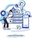 Ladge question mark. Problem and solution concept metaphor. Ask questions. FAQ frequently asked help