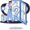 Ladge question mark. Problem and solution concept metaphor. Ask questions. FAQ frequently asked help