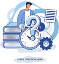 Ladge question mark. Problem and solution concept metaphor. Ask questions. FAQ frequently asked help