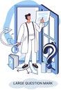 Ladge question mark. Problem and solution concept metaphor. Ask questions. FAQ frequently asked help