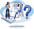 Ladge question mark. Problem and solution concept. Uncertainty and unexplained circumstances