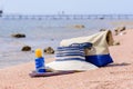 Ladies beach gear on a tropical beach Royalty Free Stock Photo