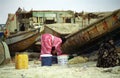 Ladies on the beach, Nouakchott, Mauritania Royalty Free Stock Photo